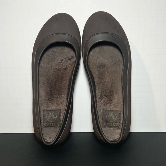 Womens CROCS Dark Brown Slip On Ballet Flats / Size 7 - Picture 6 of 9
